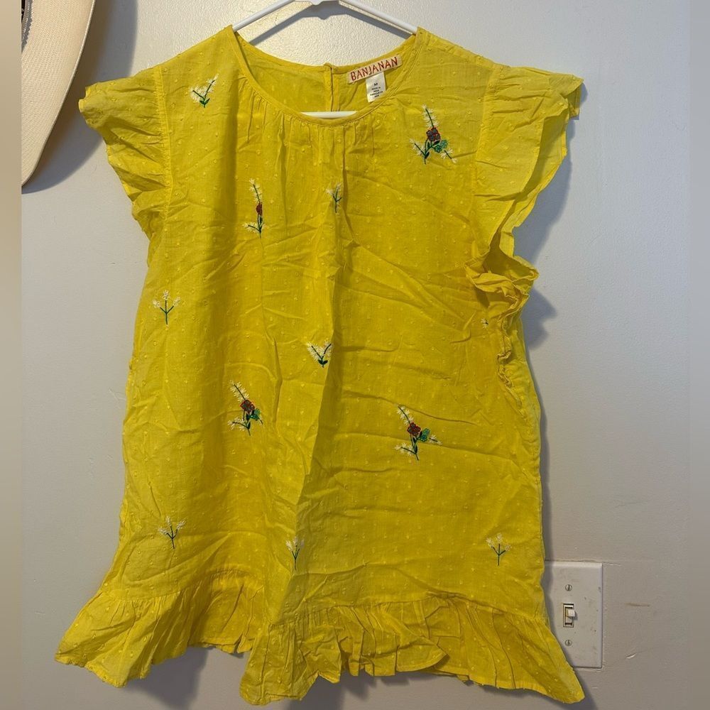 Banjanan Yellow Embroidered Blouse
